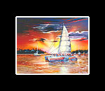 Catamaran Matted Print