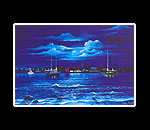 Night Mooring Matted Print